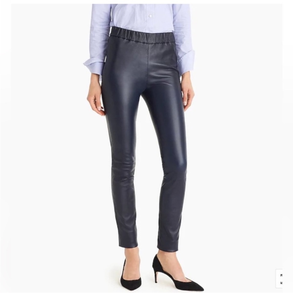 J. CREW Collection  size 12 black genuine leather pants ultra soft
